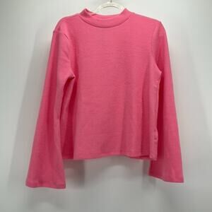 Girls Lightweight Sweater 14-16 Pink Ribbed Long-Sleeve Top Y2K Barbiecore Cozy